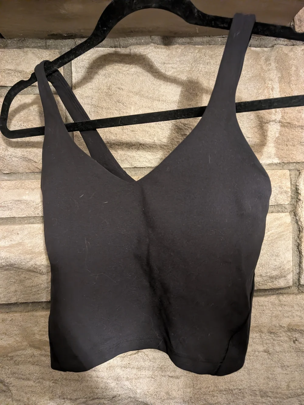 lululemon black V-neck Cropped Sports Tank, Small